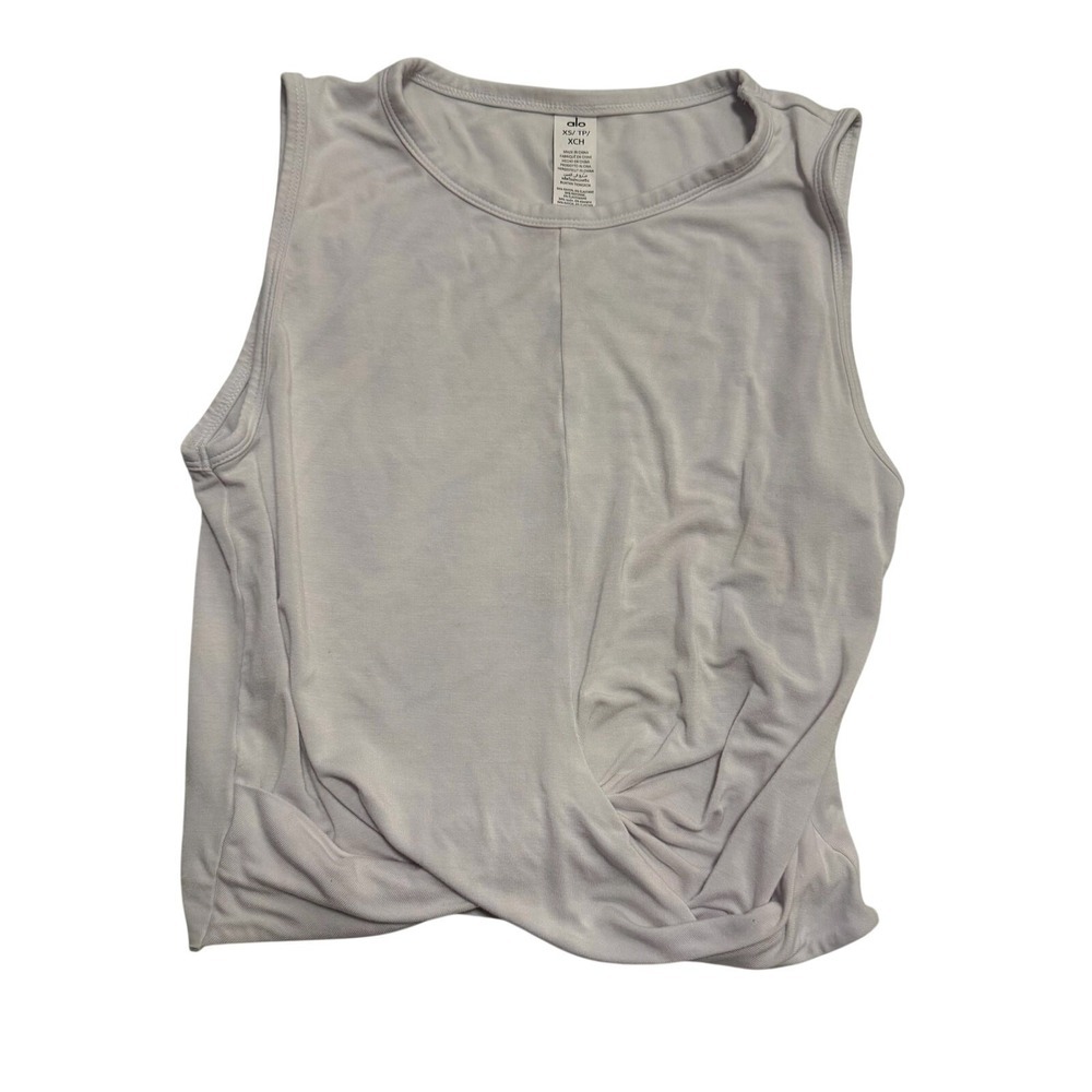 EUC Alo tank crop top w twist yoga activewear sz XS